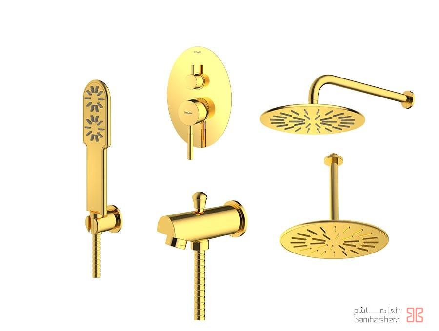 Shoder_Tokar_Beth4_Rogen_G شیر حمام توکار شودر مدل روگن تیپ 4 BRASS طلایی - Image 1
