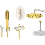 شیر حمام توکار شودر مدل روگن تیپ 4 BRASS شیری طلایی