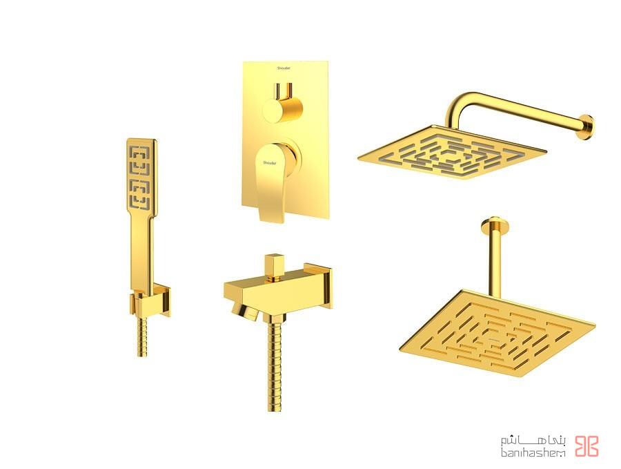 Shoder_Tokar_Beth4_RomerP_G شیر حمام توکار شودر مدل رومر پلاس تیپ 4 BRASS طلایی - Image 1