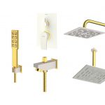 شیر حمام توکار شودر مدل رومر پلاس تیپ 4 BRASS شیری طلایی