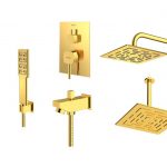 شیر حمام توکار شودر مدل رومر تیپ 4 BRASS طلایی