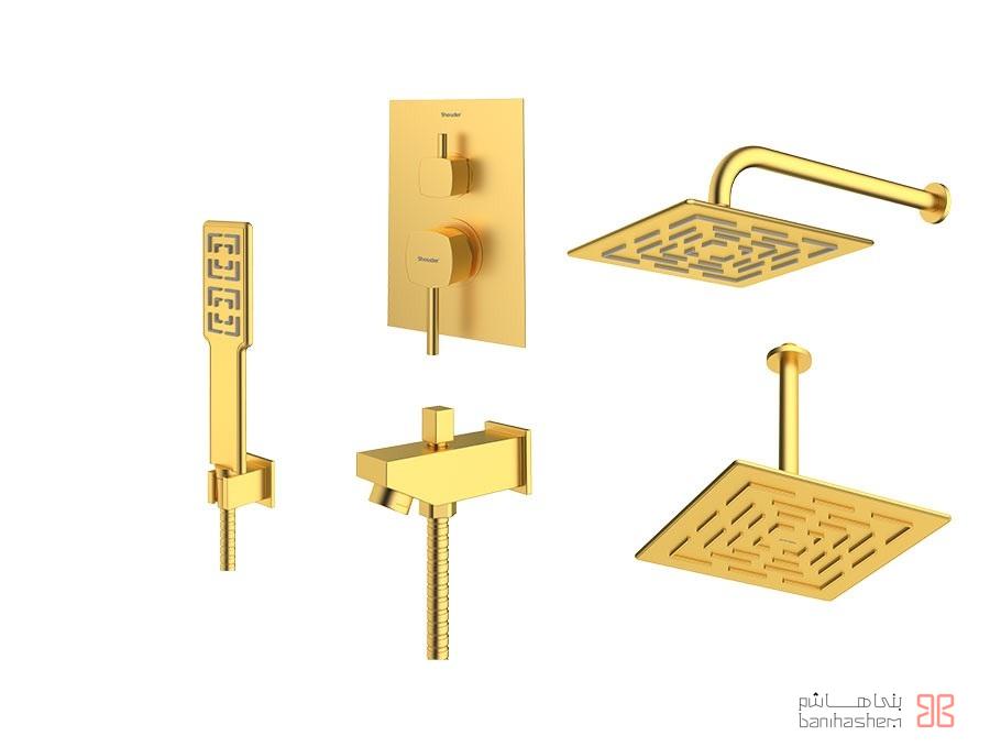Shoder_Tokar_Beth4_Romer_GM شیر حمام توکار شودر مدل رومر تیپ 4 BRASS طلایی مات - Image 1