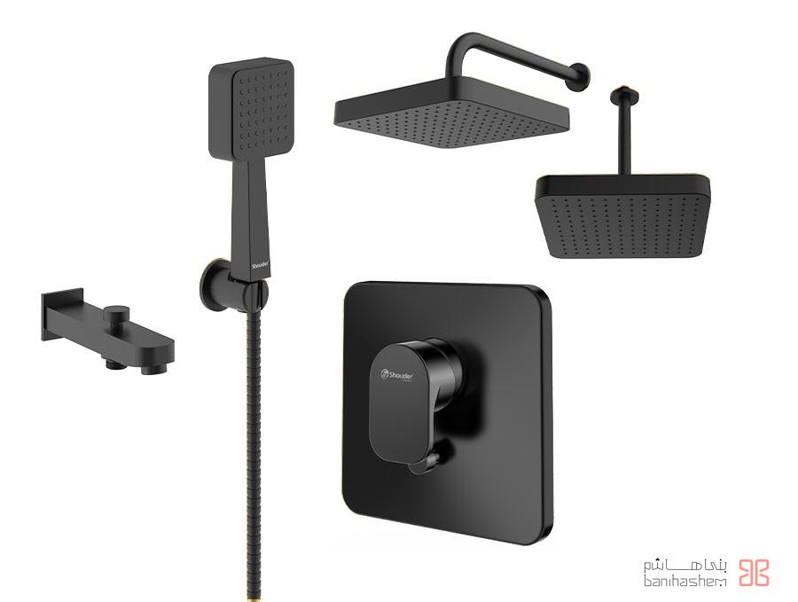 Shoder_Tokar_Beth4_Tain_ABS_B شیر حمام توکار شودر مدل تاین تیپ 4 ABS مشکی - Image 1