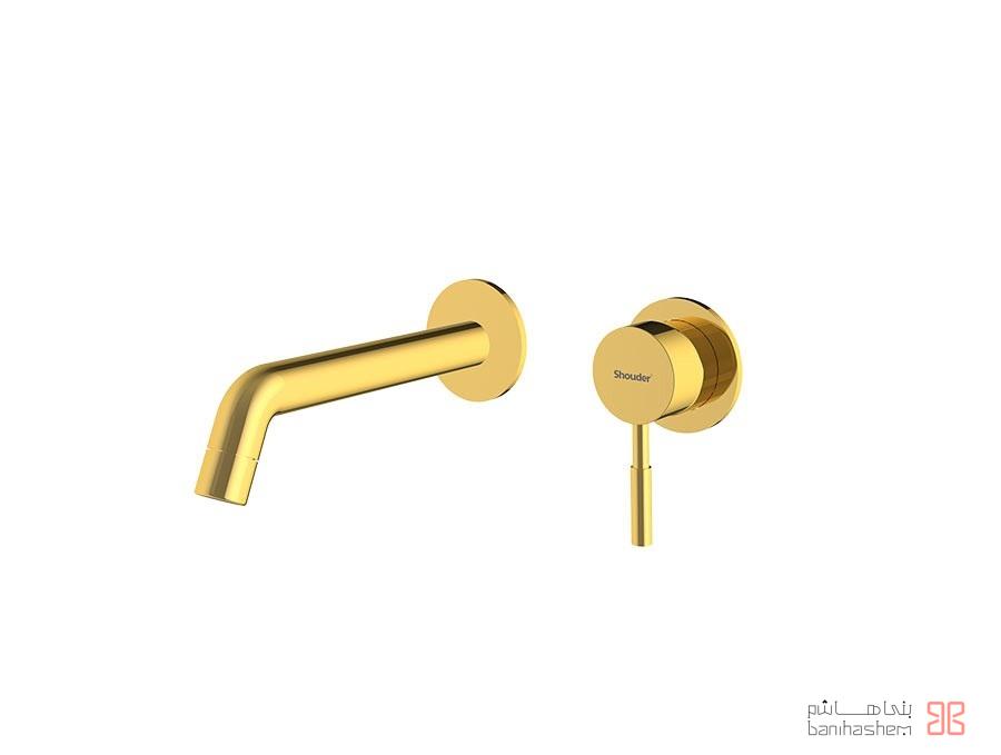 Shoder_Tokar_Rosh2_Rogen_G شیر روشویی دو تکه توکار شودر مدل روگن طلایی - Image 1