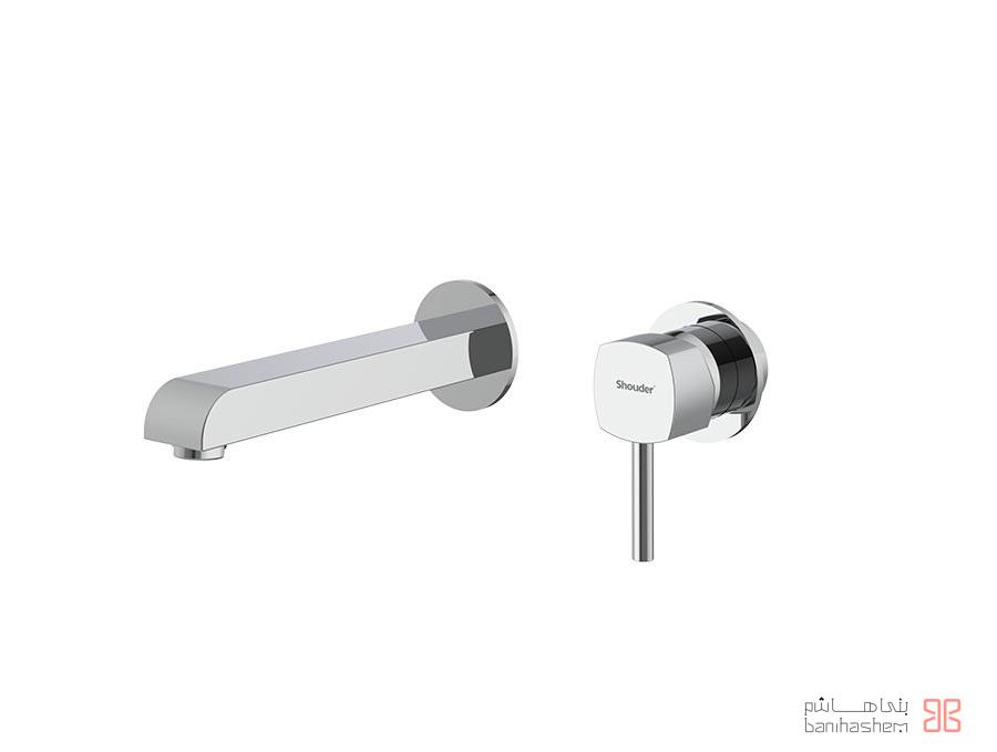 Shoder_Tokar_Rosh2_Romer_C شیر روشویی دو تکه توکار شودر مدل رومر کروم - Image 1