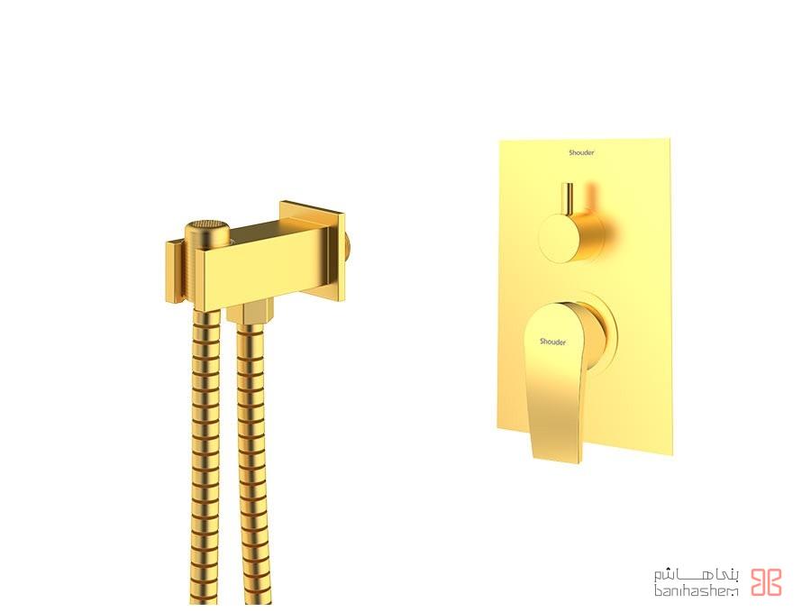 Shoder_Tokar_ToiletB_RomerP_GM شیر توالت بیده توکار شودر مدل رومر پلاس طلایی مات - Image 1
