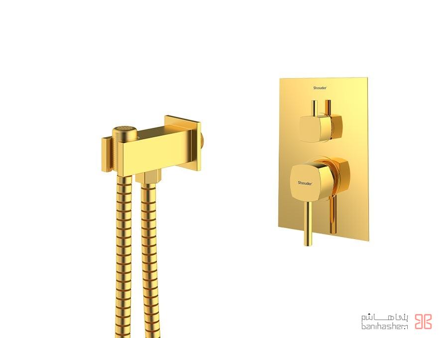 Shoder_Tokar_ToiletB_Romer_G شیر توالت بیده توکار شودر مدل رومر طلایی - Image 1