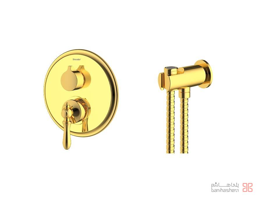 Shoder_Tokar_ToiletB_Zigmond_G شیر توالت بیده توکار شودر مدل زیگموند طلایی - Image 1