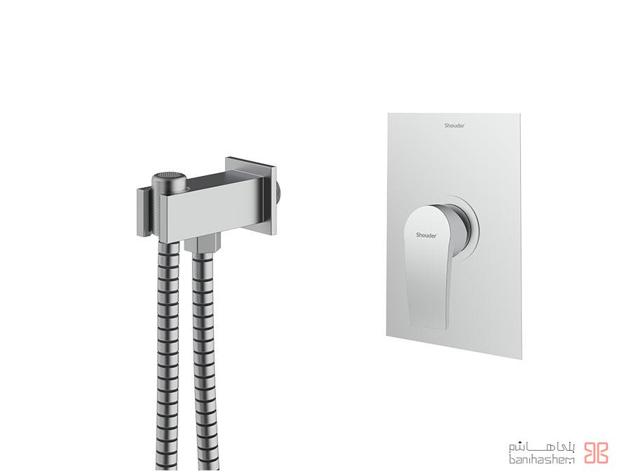 Shoder_Tokar_Toilet_RomerP_CM شیر توالت توکار شودر مدل رومر پلاس کروم مات - Image 1