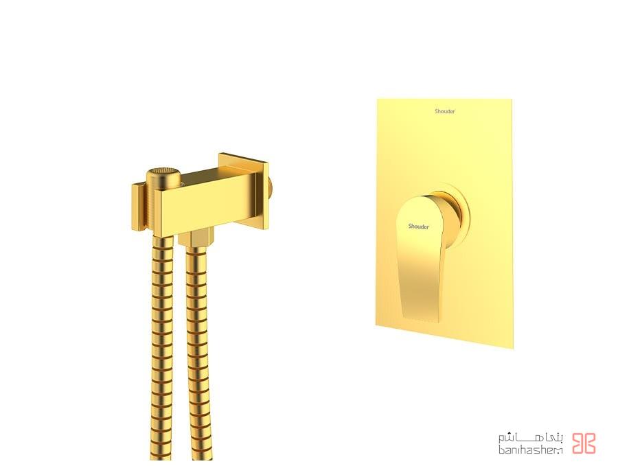 Shoder_Tokar_Toilet_RomerP_GM متعلقات شیر توالت توکار شودر مدل رومر پلاس طلایی مات - Image 1