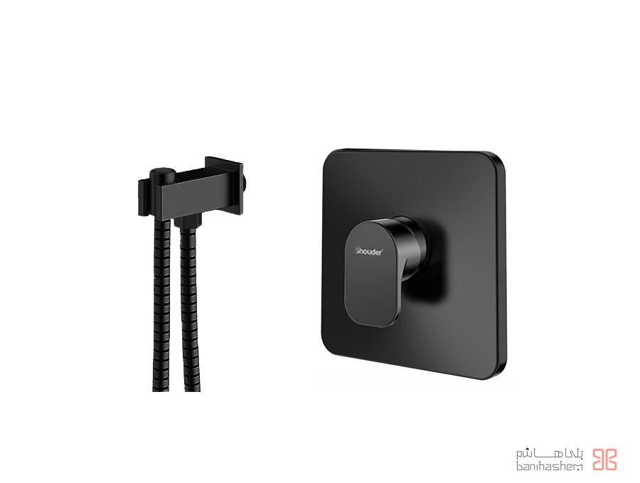 Shoder_Tokar_Toilet_Tain_B شیر توالت توکار شودر مدل تاین مشکی - Image 1