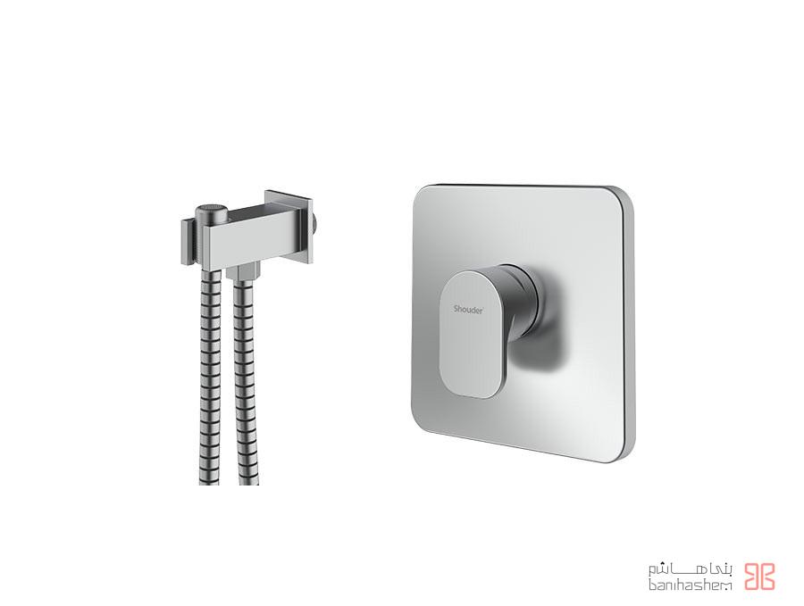 Shoder_Tokar_Toilet_Tain_CM شیر توالت توکار شودر مدل تاین کروم مات - Image 1