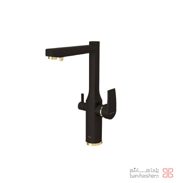 Shoder_Zarf2_UonikP_BG شیر ظرفشویی دو منظوره شودر مدل یونیک پلاس مشکی طلایی - Image 1
