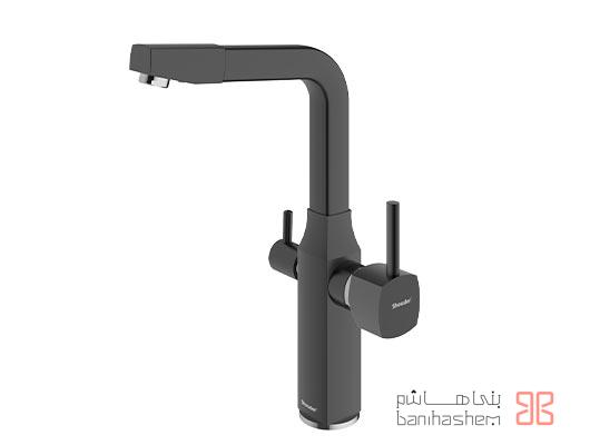 Shoder_Zarf2_Uonik_BC شیر ظرفشویی دو منظوره شودر مدل یونیک مشکی کروم - Image 1