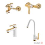 شیرآلات کسری مدل ادموند سفید طلایی