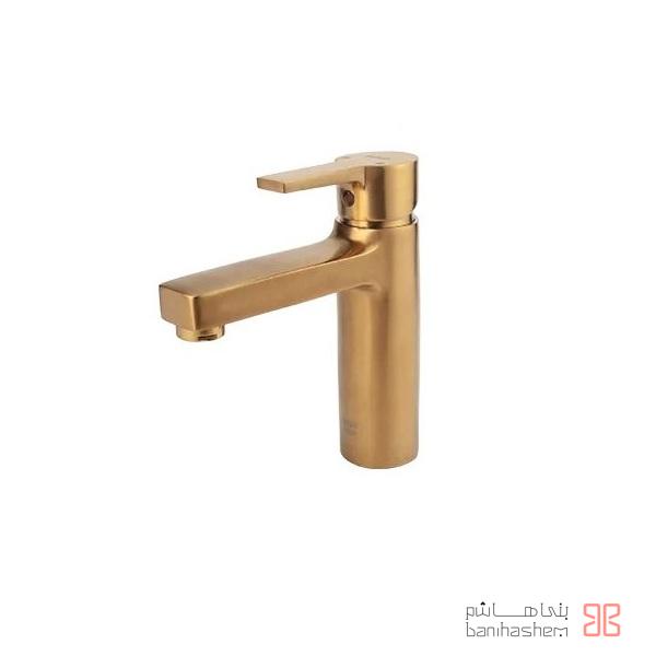 Kasra_Ro_Omega_GM شیر روشویی کسری مدل امگا طلایی مات - Image 1
