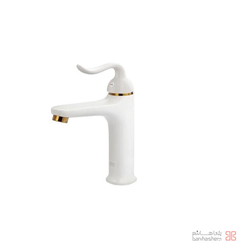 Kasra_Ro_Rabin_WG شیر روشویی کسری مدل رابین سفید طلایی - Image 1