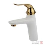 شیر روشویی کسری مدل رایان سفید طلایی