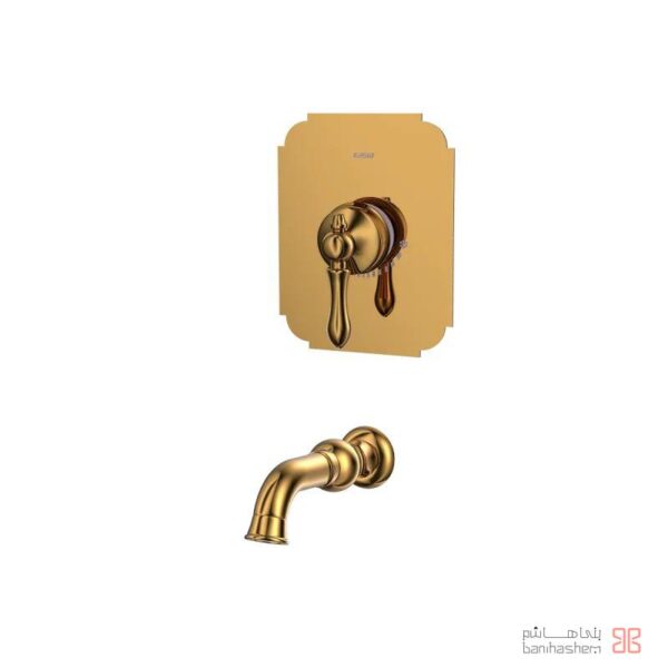 شیر روشویی توکار کسری مدل ناپل طلایی مات
