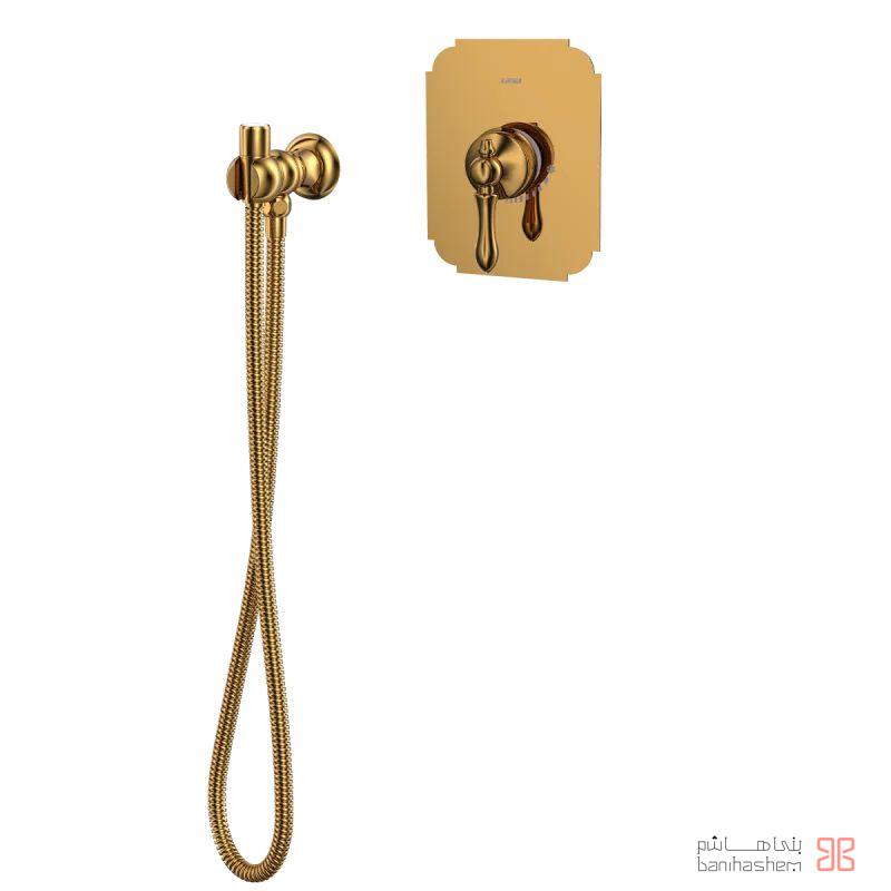 Kasra_Tokar_Toilet_Napel_G شیر توالت توکار کسری مدل ناپل طلایی - Image 1