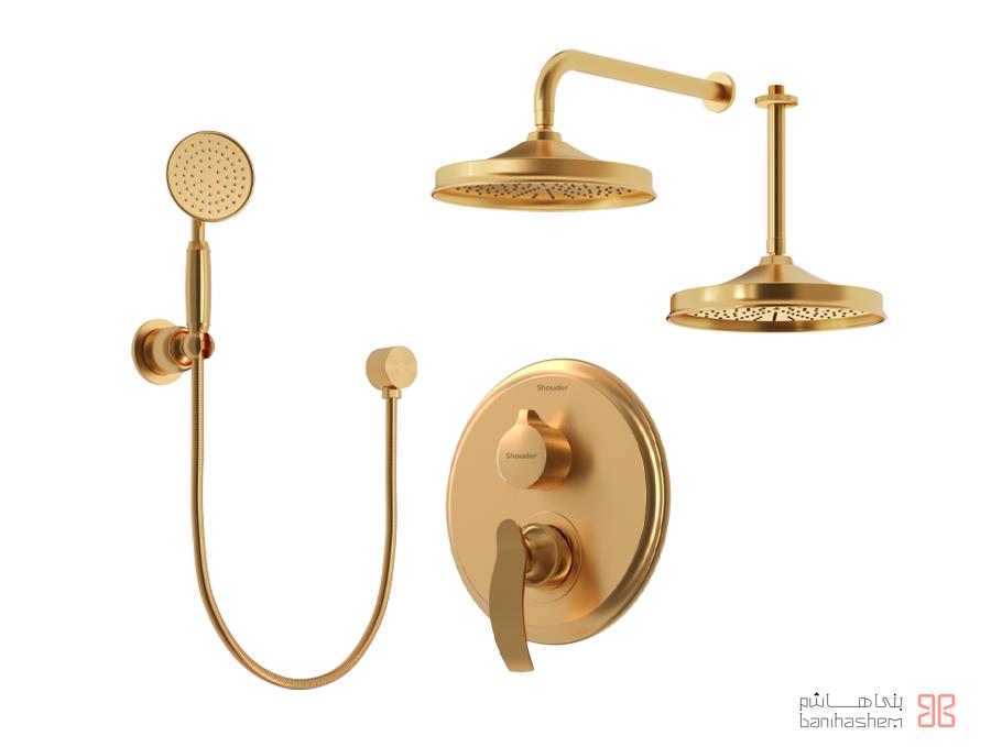 Shoder_Tokar_Beth3_Gloris_GM شیر حمام توکار شودر مدل گلوریس تیپ 3 BRASS طلایی مات - Image 1