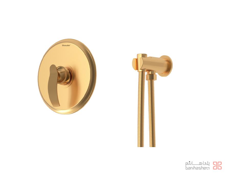 Shoder_Tokar_Toilet_Gloris_GM شیر توالت توکار شودر مدل گلوریس طلایی مات - Image 1