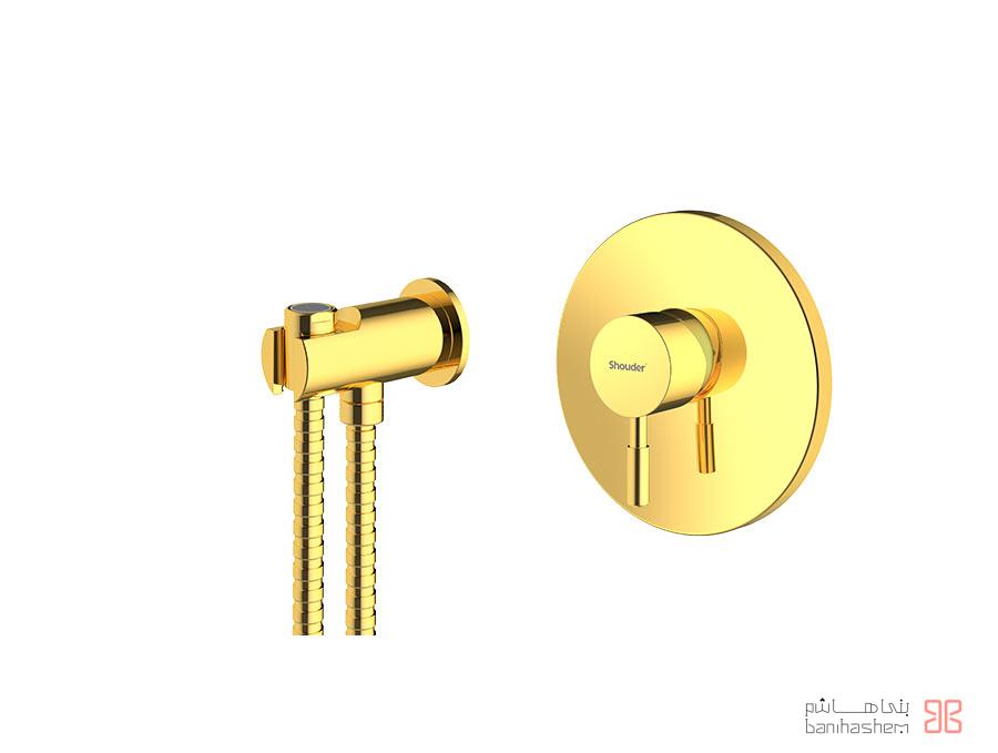 Shoder_Tokar_Toilet_Marino_G شیر توالت توکار شودر مدل مارینو شیری طلایی - Image 1