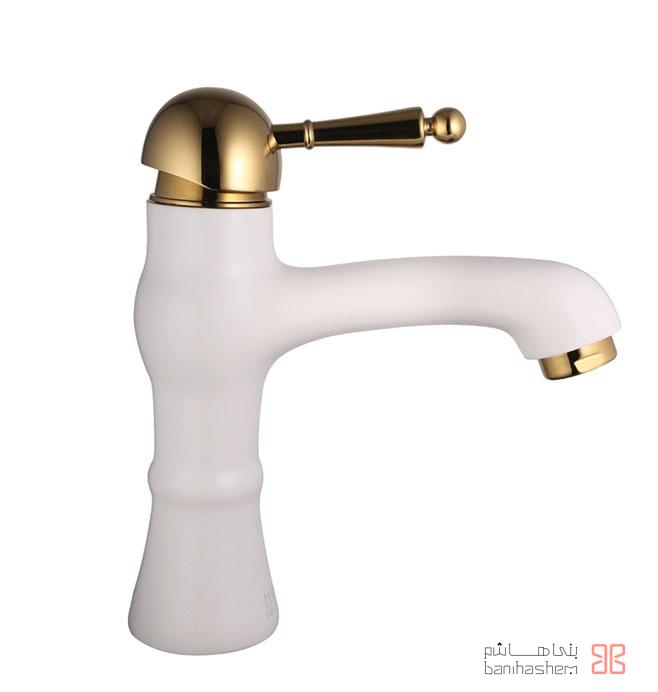 AlborzRoz_Ro_Margaret_WG شیر روشویی البرز روز مدل مارگارت سفید طلایی - Image 1