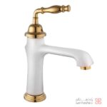 شیر روشویی البرز روز مدل روبرتو سفید طلایی
