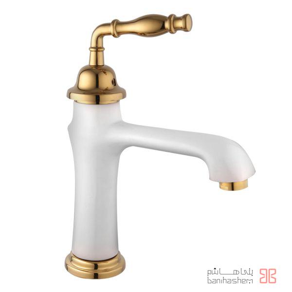AlborzRoz_Ro_Roberto_WG شیر روشویی البرز روز مدل روبرتو سفید طلایی - Image 1