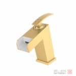 شیر روشویی آبشاری کلار مدل سوپر فلت طلایی مات