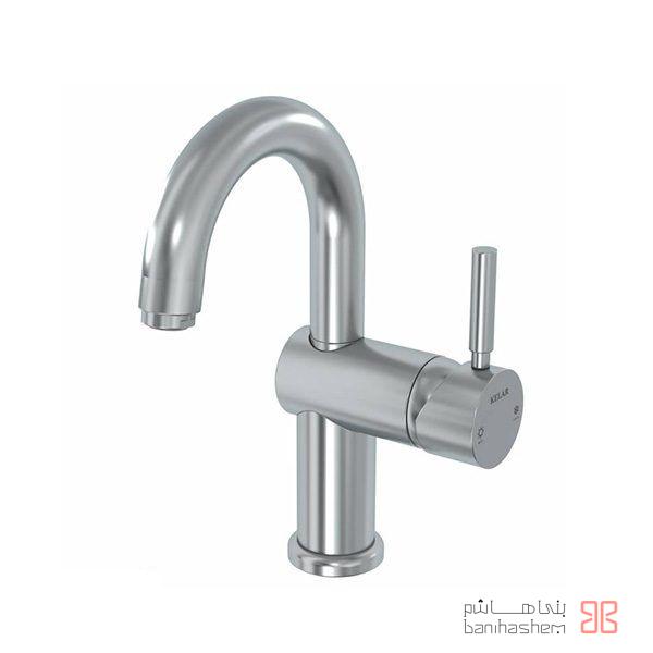 Kelar_RoAlam_Abshar_CM شیر روشویی علم دار کلار مدل آبشار کروم مات - Image 1