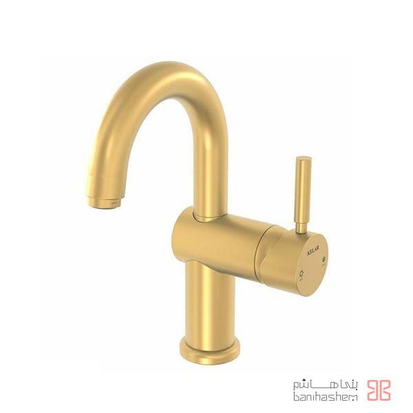 Kelar_RoAlam_Abshar_GM شیر روشویی علم دار کلار مدل آبشار طلایی مات - Image 1
