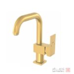 شیر روشویی علم دار کلار مدل فلت طلایی مات