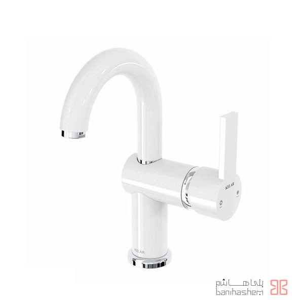 Kelar_RoAlam_NewArya_W شیر روشویی علم دار کلار مدل نیو آریا سفید - Image 1