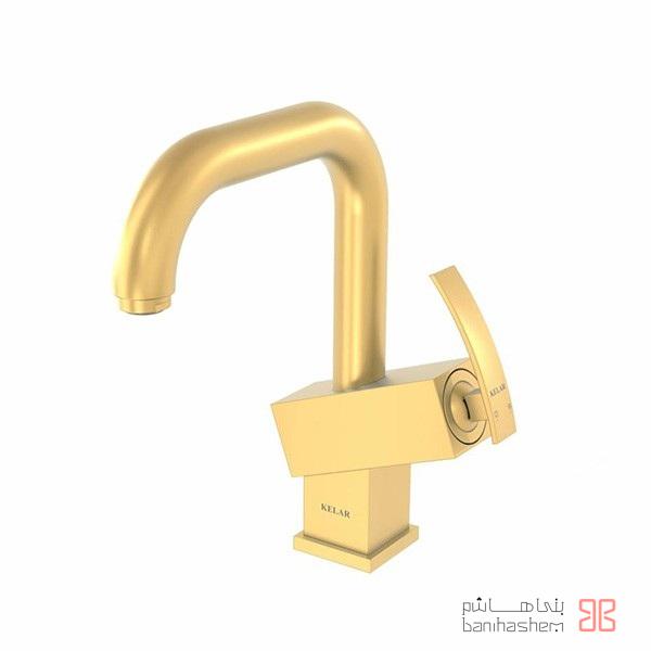 Kelar_RoAlam_SuperFlat_GM شیر روشویی علم دار کلار مدل سوپر فلت طلایی مات - Image 1