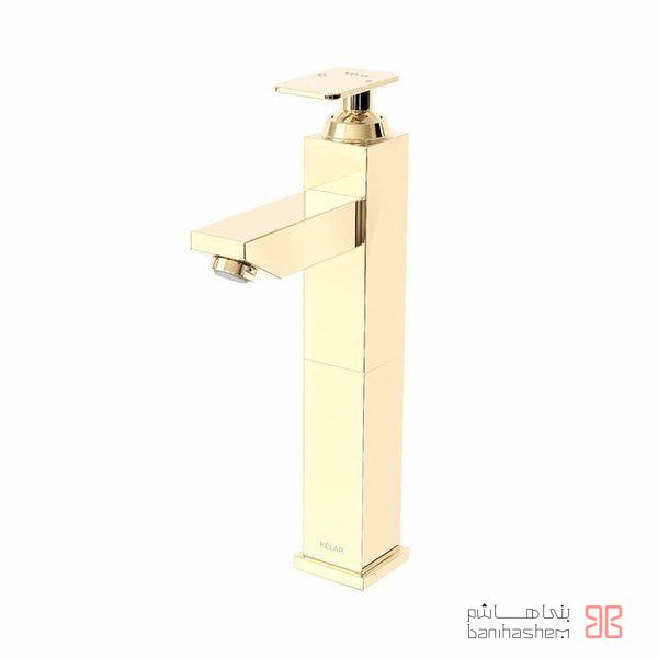 Kelar_RoB_Flat99_G شیر روشویی پایه بلند کلار مدل فلت سری 99 طلایی - Image 1