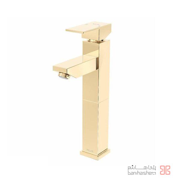 Kelar_RoB_Flat_G شیر روشویی پایه بلند کلار مدل فلت طلایی - Image 1