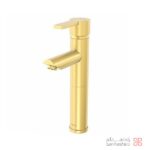 شیر روشویی پایه بلند کلار مدل نیو آریا طلایی مات