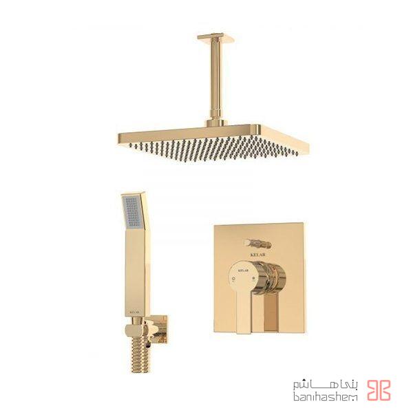 ملزومات دوش توکار کلاسیک کلار مدل فلت تیپ 3 طلایی