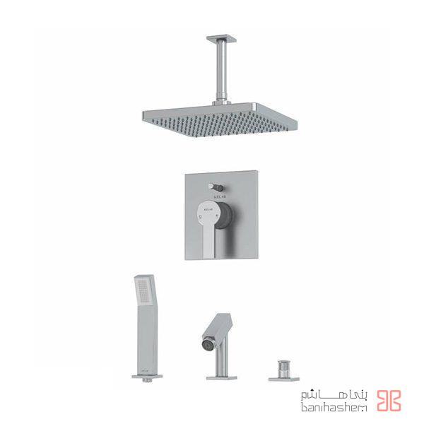 ملزومات دوش توکار کلاسیک کلار مدل فلت تیپ 5 کروم مات