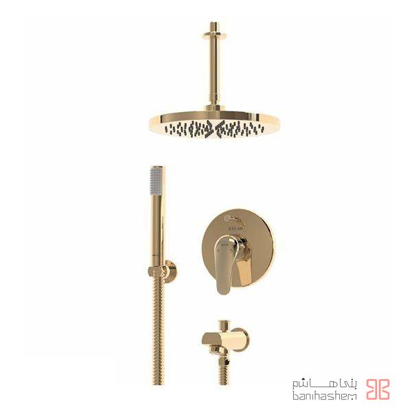 ملزومات دوش توکار کلاسیک کلار مدل فلور تیپ 4 طلایی