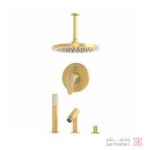 ملزومات دوش توکار کلاسیک کلار مدل فلور تیپ 5 طلایی مات