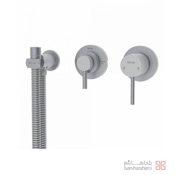 ملزومات توالت بیده دار توکار لاکچری کلار مدل فلور کروم مات