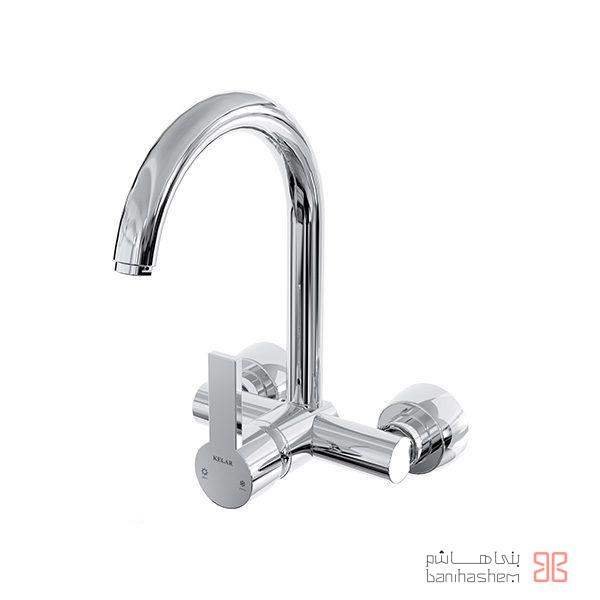 Kelar_ZarfD_NewArya_C شیر ظرفشویی دیواری کلار مدل نیو آریا کروم - Image 1