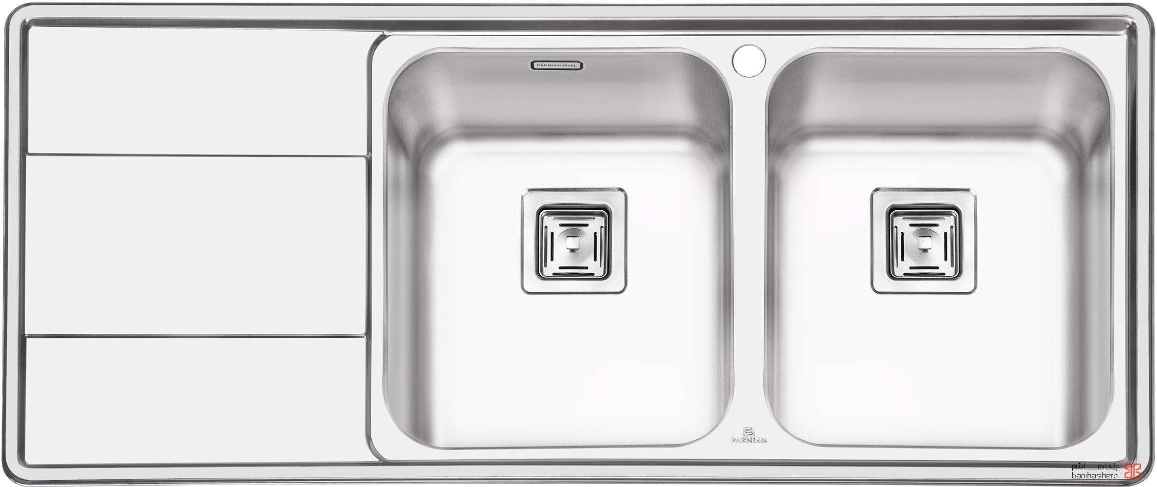 PS-1215.jpg سینک ظرفشویی توکار پرنیان استیل مدل ۱۲۱۵ - Image 1