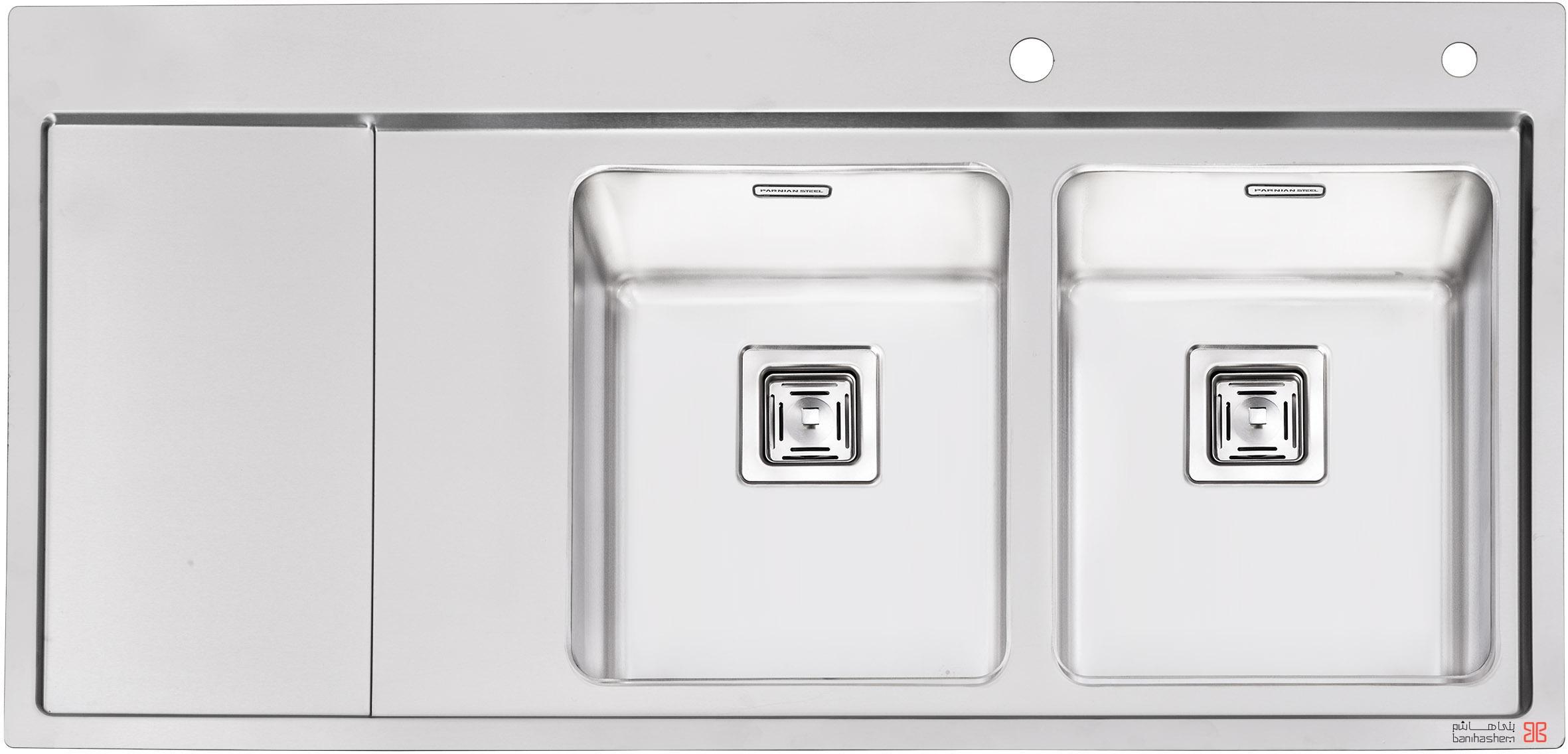PS-1216.jpg سینک ظرفشویی توکار پرنیان استیل مدل ۱۲۱۶ - Image 1