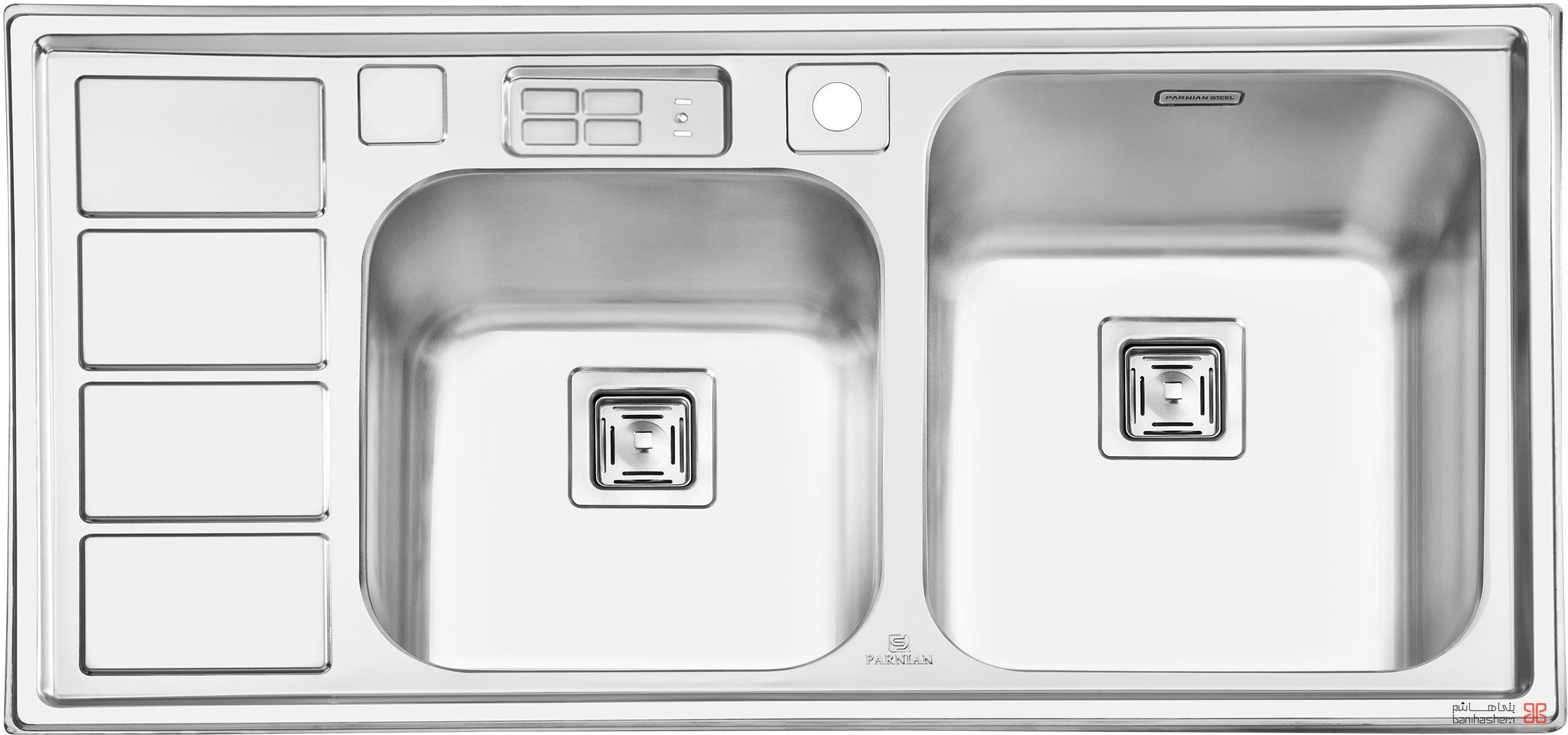 سینک ظرفشویی توکار پرنیان استیل کد ۱۲۲۰