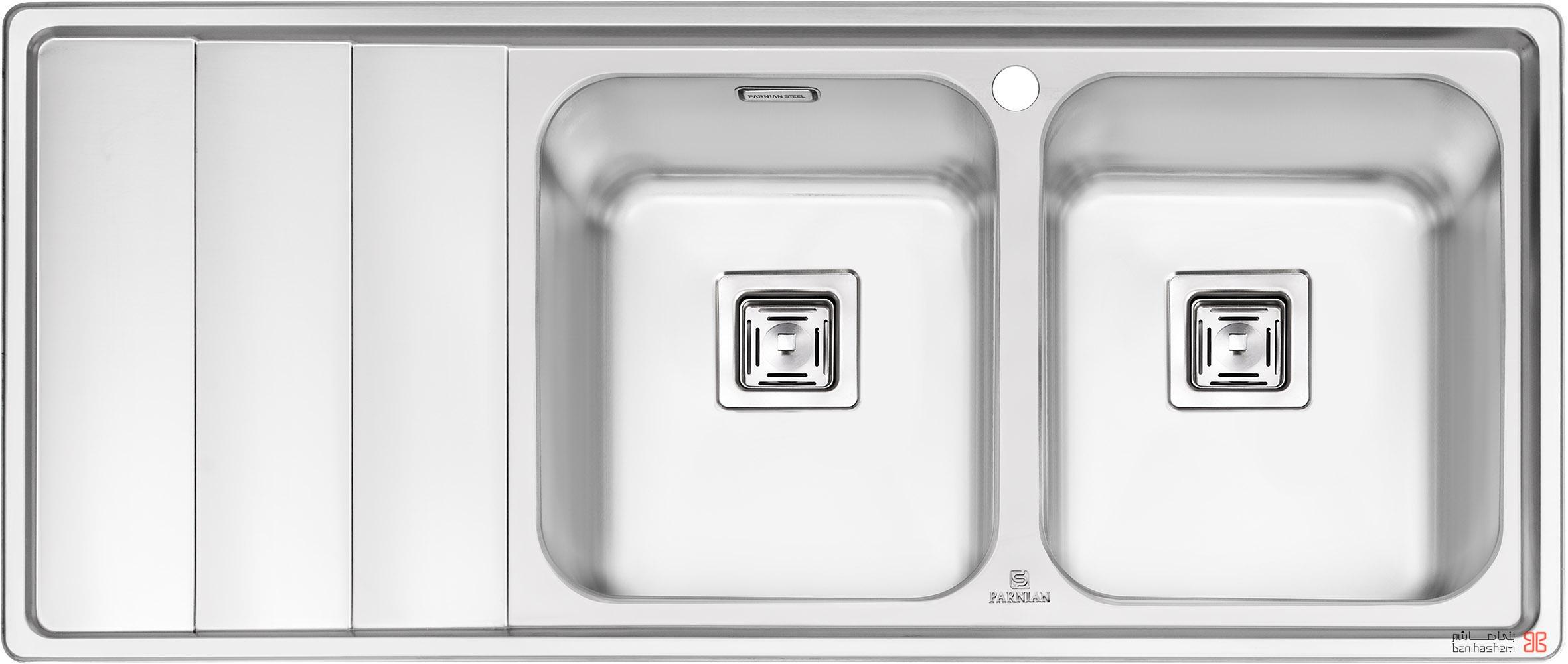 PS-1221.jpg سینک ظرفشویی توکار پرنیان استیل مدل ۱۲۲۱ - Image 1