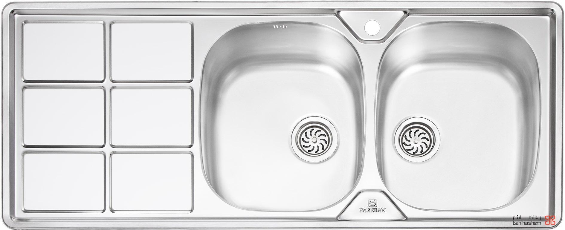 PS-1224.jpg سینک ظرفشویی توکار پرنیان استیل مدل ۱۲۲۴ - Image 1